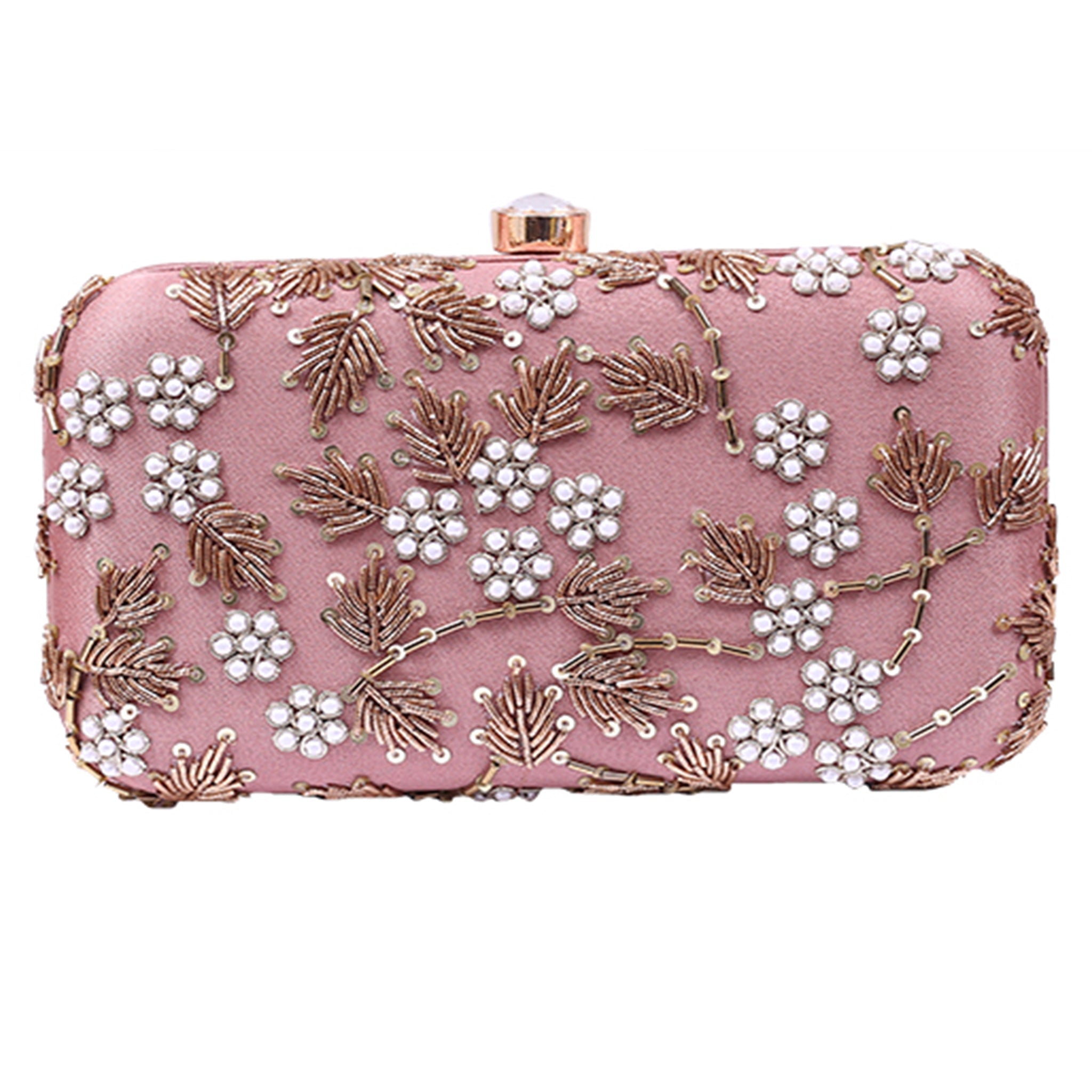 Rose gold designer clutch bag online